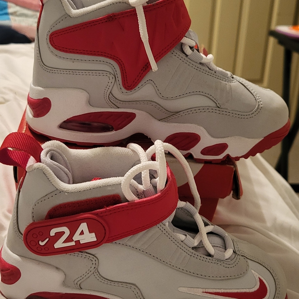 Nike Kids Red and Gray High-Top Sneakers